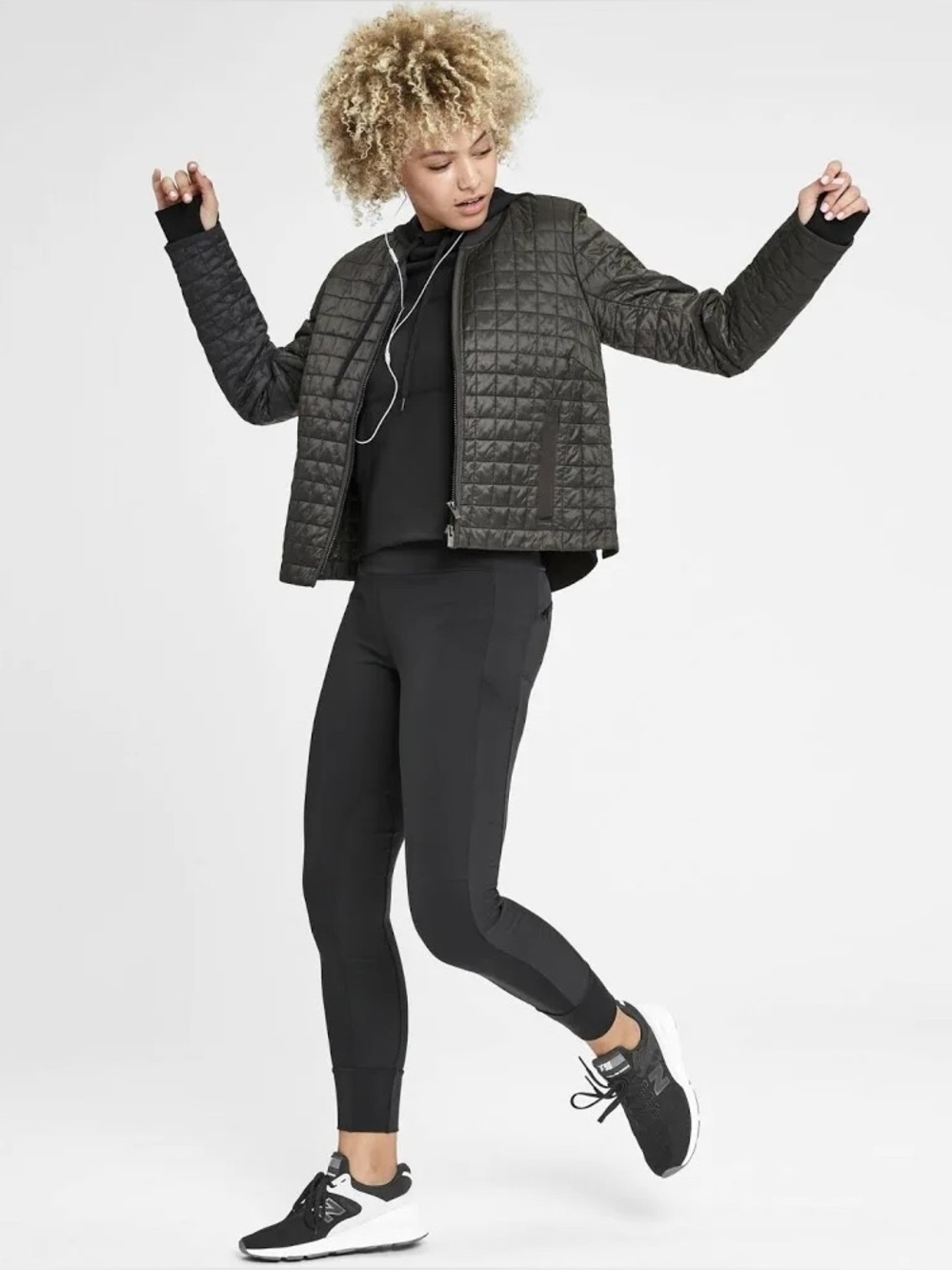 ATHLETA Black Essex Hybrid Tights